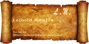 Leibold Mabella névjegykártya